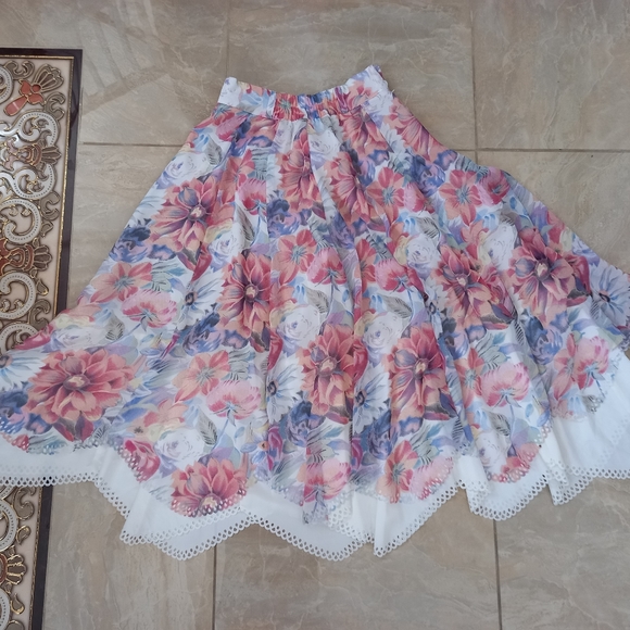 Unique Vintage Skirts Vintage Floral Midi Skirt Poshmark